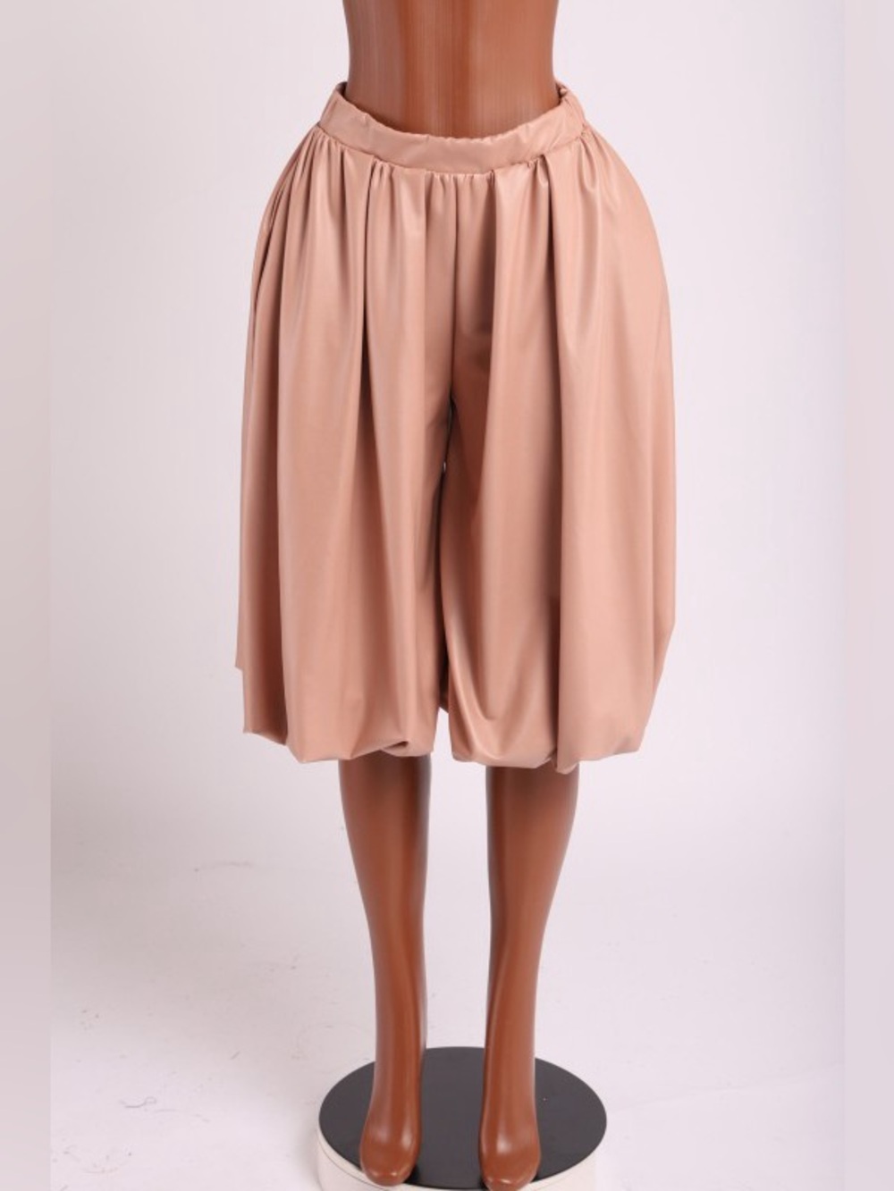 Faux Leather Bubble Shorts - Sleek Faux Leather Style